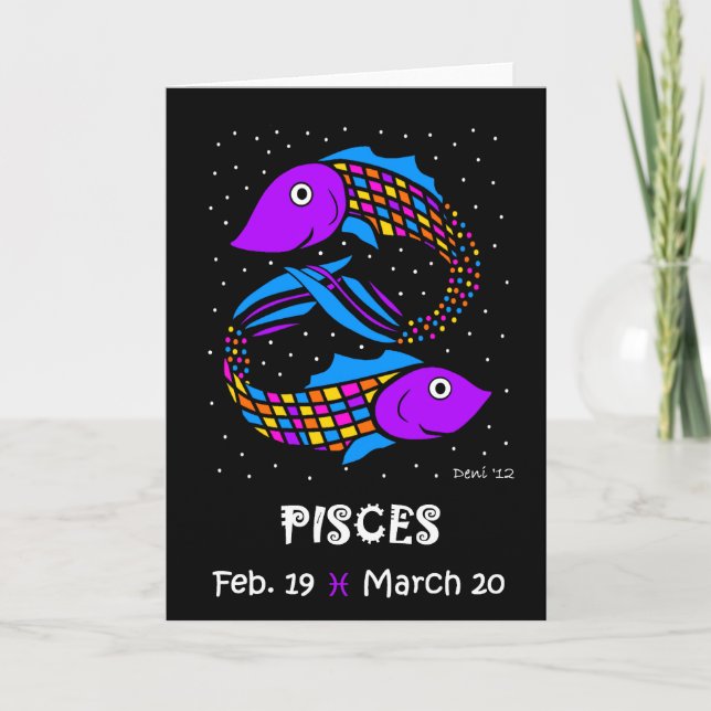 PISCES - ZODIAC GREETING CARD (Front)