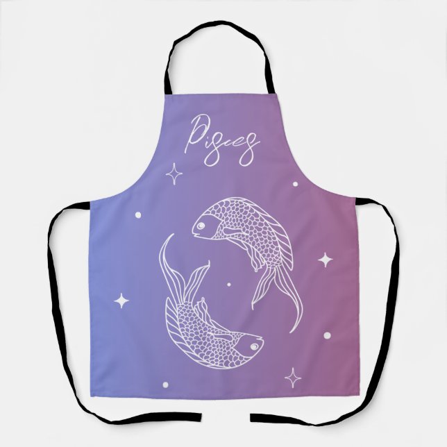 Pisces zodiac horoscope star sign gradient apron (Front)