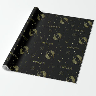 Pisces zodiac horoscope star sign gradient wrapping paper