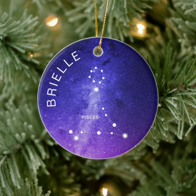 Pisces Zodiac Ornament Personalized Zodiac Gift (Tree)