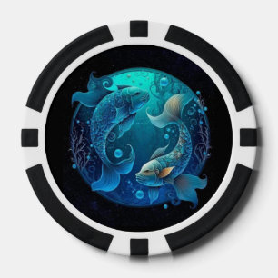 Pisces Zodiac Poker Chips-Astrology Casino Style  Chips
