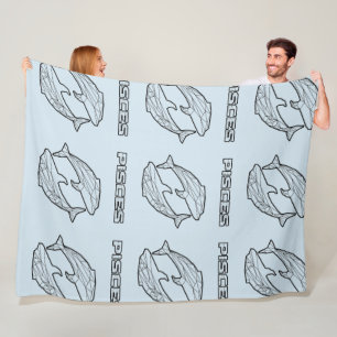 Pisces Zodiac Sign Blanket(Transparent) Fleece Blanket