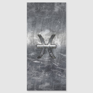 Pisces Zodiac Sign in Grunge Silver Steel Style