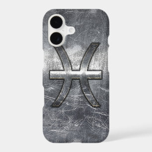 Pisces Zodiac Sign in grunge steel style