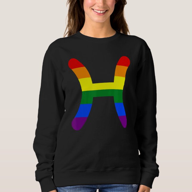 Pisces Zodiac Sign Lgbt Sweatshirt (Front)