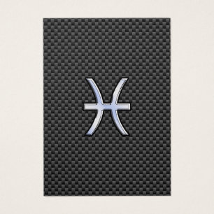 Pisces Zodiac Sign on Carbon Fiber Print