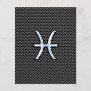 Pisces Zodiac Sign on Carbon Fibre Print Flyer