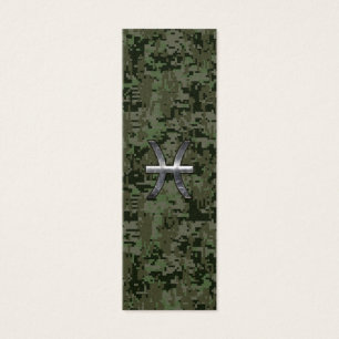 Pisces Zodiac Sign on Woodland Digital Camouflage