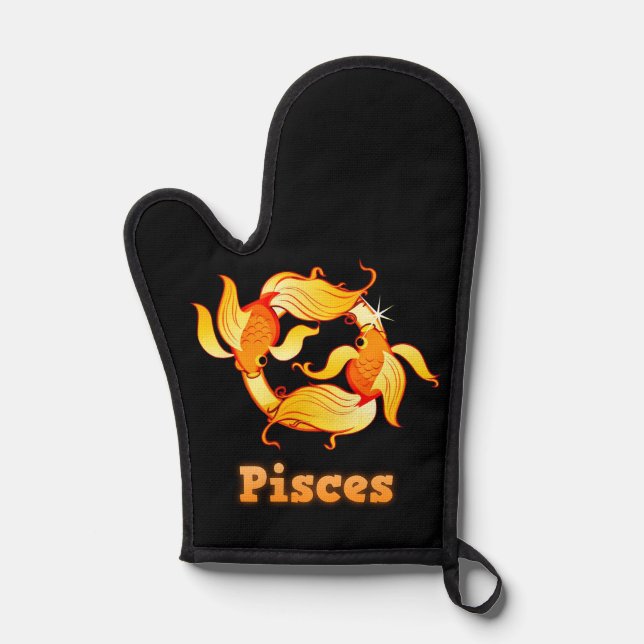 Pisces zodiac sign oven mitt (Front)
