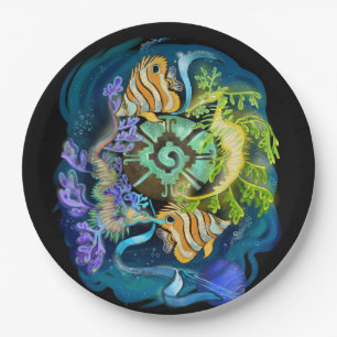 Pisces Zodiac Sign Paper Plate