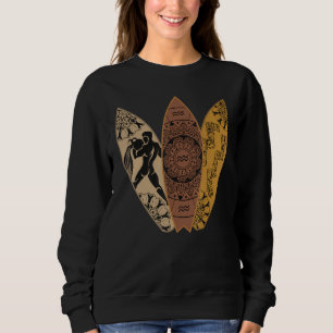 Pisces Zodiac Sign Surfboard Surfing Horoscope Sweatshirt