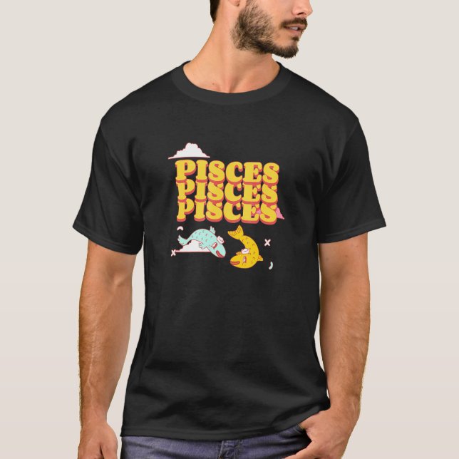 Pisces Zodiac Sign T-Shirt (Front)