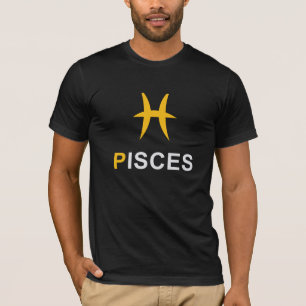 Pisces zodiac sign T-Shirt in white text
