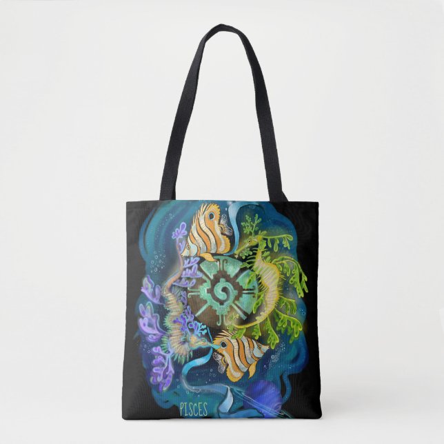 Pisces Zodiac Sign Tote Bag (Front)
