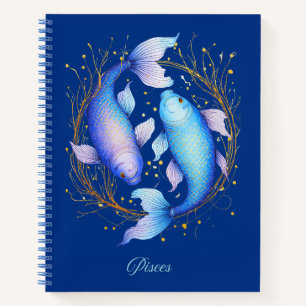 Pisces Zodiac Sign, Two Graceful Koi Fish Journal