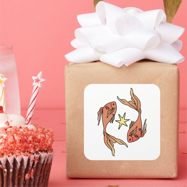 Pisces  Zodiac Square Sticker (Party)