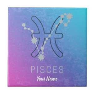 Pisces Zodiac Star Sign Horoscope Constellation Tile