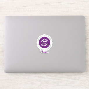 Pisces Zodiac Star Sign Traits Purple Sticker