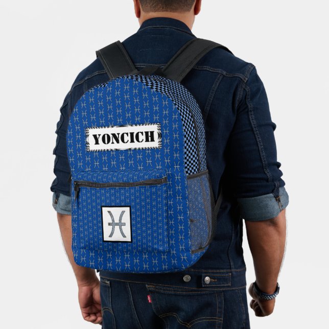 Pisces Zodiac Symbol Element by Kenneth Yoncich Printed Backpack (Insitu (Model))