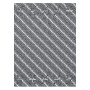 Pisces Zodiac Symbol in Grunge Steel Print Tablecloth