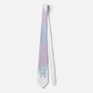 Pisces Zodiac Symbol Mother of Pearl Decor Tie