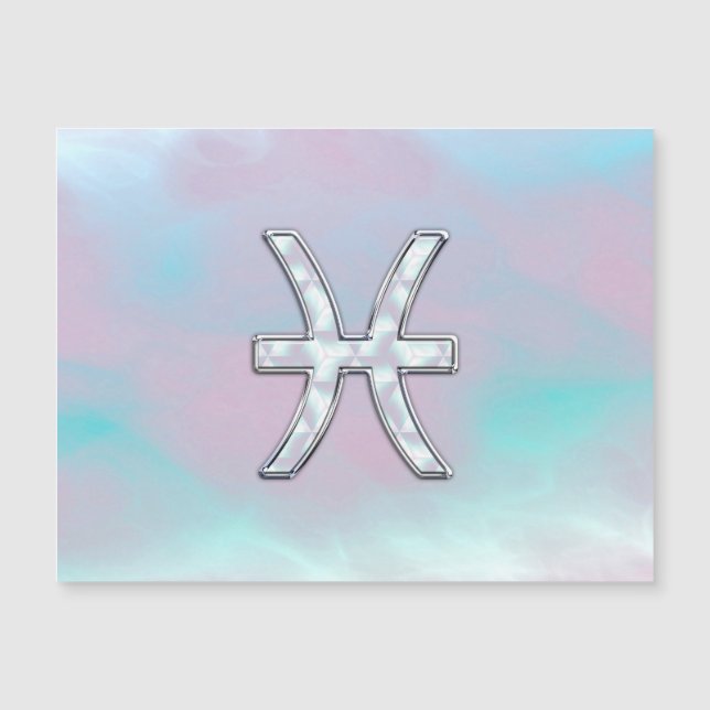 Pisces Zodiac Symbol Pastel Mother of Pearl style (Front)