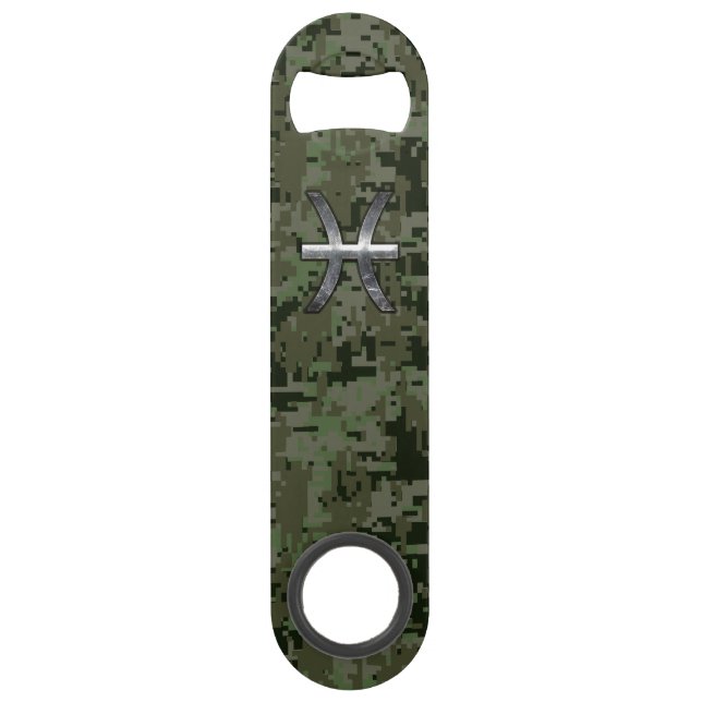 Pisces Zodiac Symbol Woodland Digital Camouflage (Front)