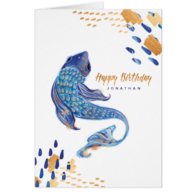 Pisces Zodiac Watercolour Artistry Card (Front)