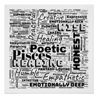 Pisces Zodiac Word Cloud Inspiration Square (L)