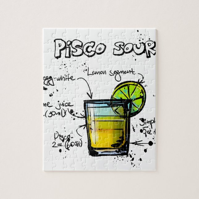 Pisco Sour Cocktail Recipe Jigsaw Puzzle (Vertical)