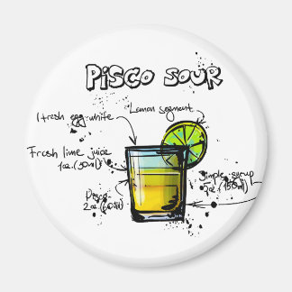 Pisco Sour Cocktail Recipe Magnet