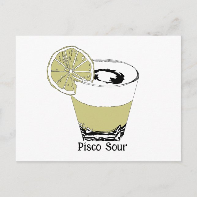 Pisco Sour Illustration Postcard (Front)
