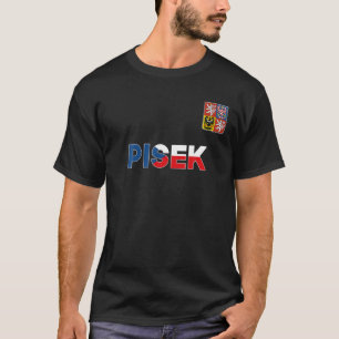 Pisek Czech Republic Heart Flag Lion Coat Of Arm E T-Shirt