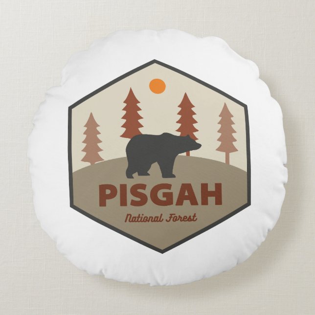 Pisgah National Forest Bear Throw Pillow (Front)