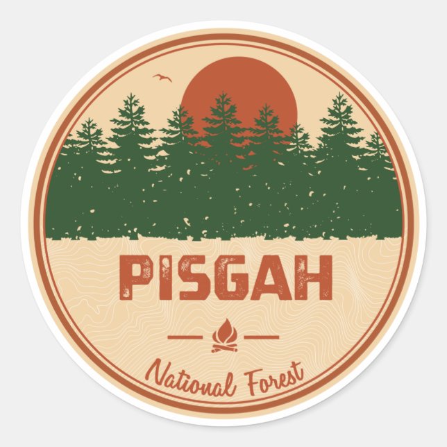Pisgah National Forest Classic Round Sticker (Front)