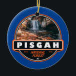 Pisgah National Forest North Carolina Emblem Ceramic Tree Decoration<br><div class="desc">Pisgah vector artwork design. It is a National Forest in the Appalachian Mountains of western North Carolina.</div>
