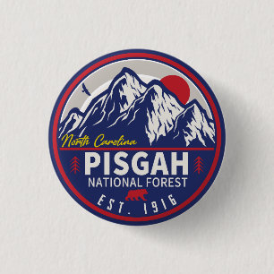 Pisgah National Forest North Carolina Vintage 3 Cm Round Badge