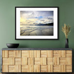 Pismo Beach California Bold Dramatic Sunset Photo Poster<br><div class="desc">This dramatic coastal Pismo Beach, California, wide, pristine, sandy beach landscape, taken close to sunset exudes peacefulness and solitude. Here you’ll find the surfers waiting for the perfect wave as well as the small birds searching for their evening snack. You can easily personalize this poster plus I also offer customization...</div>