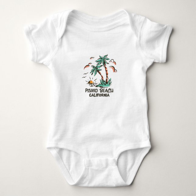 Pismo Beach - California-Colorful Sunset Baby Bodysuit (Front)