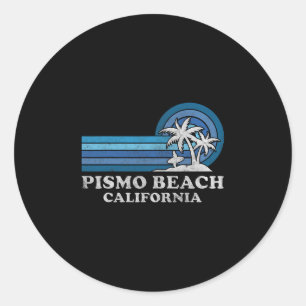 Pismo Beach California Family Summer Vacation Vint Classic Round Sticker
