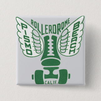 Pismo Beach California Rollerskate Design 15 Cm Square Badge