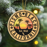 Pismo Beach California Sunset Vacation Souvenir Ceramic Tree Decoration<br><div class="desc">Pismo Beach California Sunset Vacation Souvenir. Pismo Beach California. This retro design makes a great Christmas or Birthday gift for fans of Pismo Beach Beach. The retro summer vibes design is a perfect gift for travel lovers and tropical destinations fans.</div>