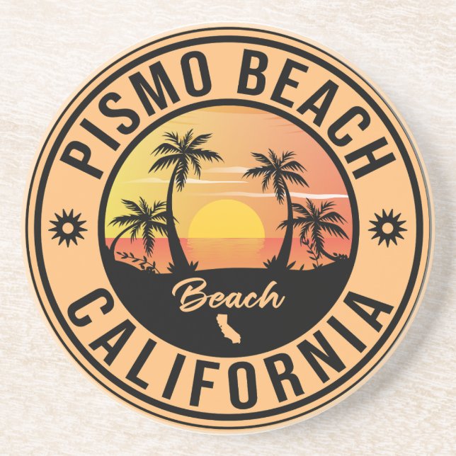 Pismo Beach California Sunset Vacation Souvenirs Coaster (Front)