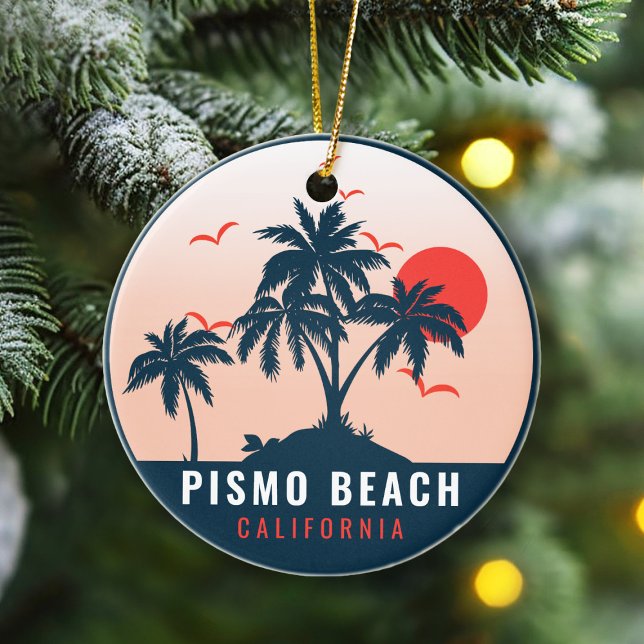 Pismo Beach California Sunset Vacation Souvenirs M Ceramic Tree Decoration (Creator Uploaded)