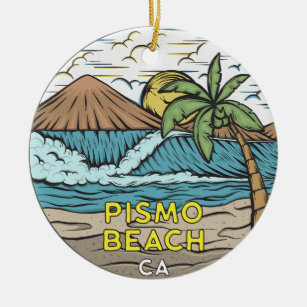 Pismo Beach California Vintage Ceramic Tree Decoration