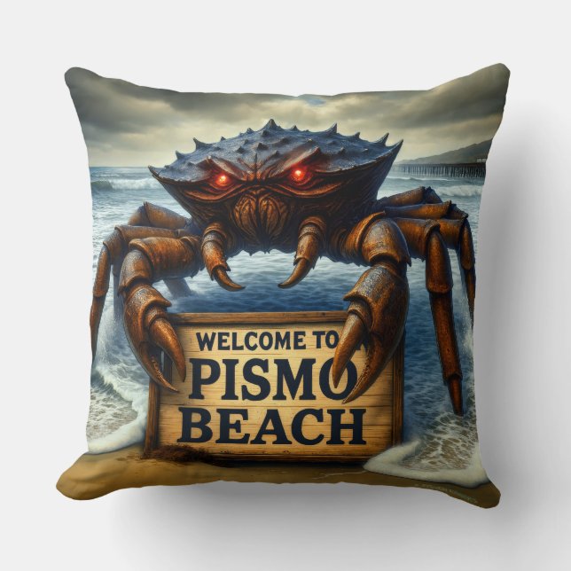 PISMO BEACH - "CLAWS OF THE COAST."   CUSHION (Front)