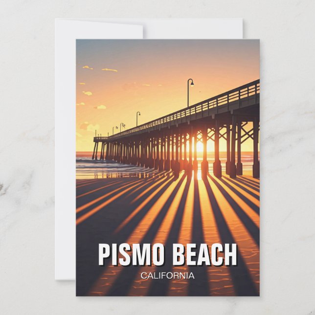 Pismo Beach Pier California Holiday Card (Front)