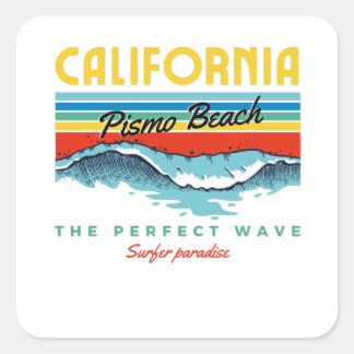 Pismo Beach Square Sticker