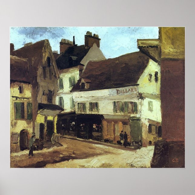 Pissarro - A Square In La Roche-Guyon 1867 Poster (Front)