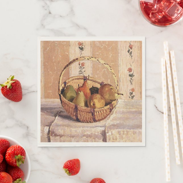Pissarro - Apples and Pears in a Round Basket, Napkin (Insitu)